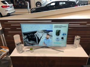 TV avec affichage commercial pour concessionaire BMW à Luxembourg