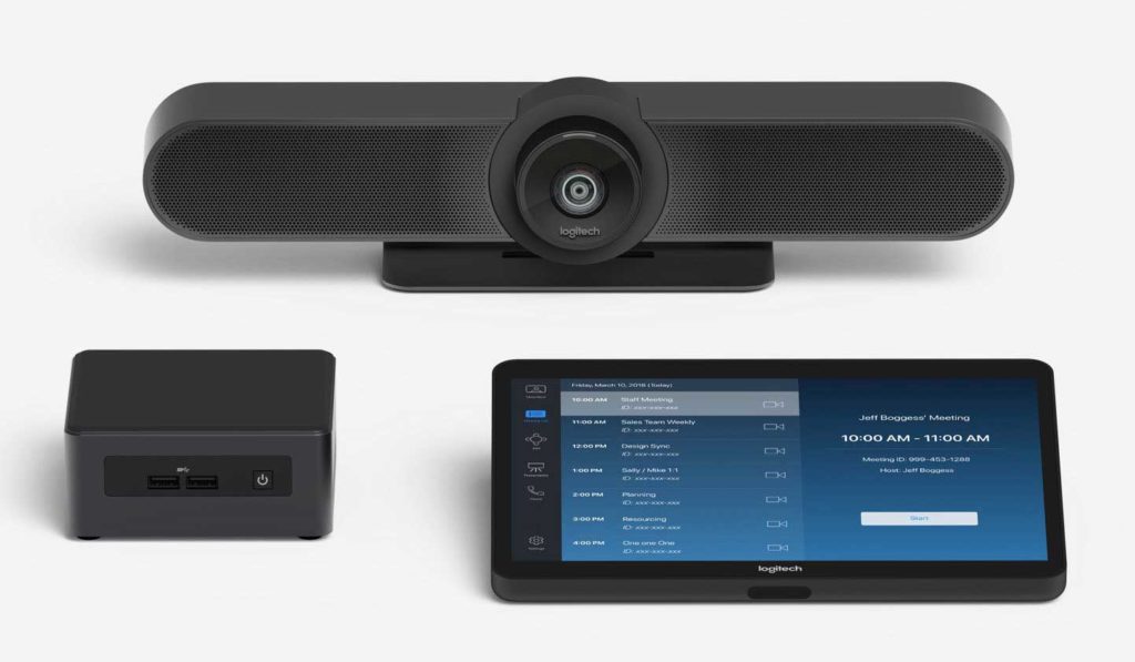 solution de vidéoconférence Logitech certifié Zoom et Microsoft Teams pour une petite salle de réunion ou de meeting 