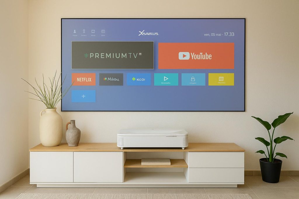 Photo_Installation_video_projecteur_epson_EB-810E_avec_cadre_de_projection_mural_réalisation_Visio-ID